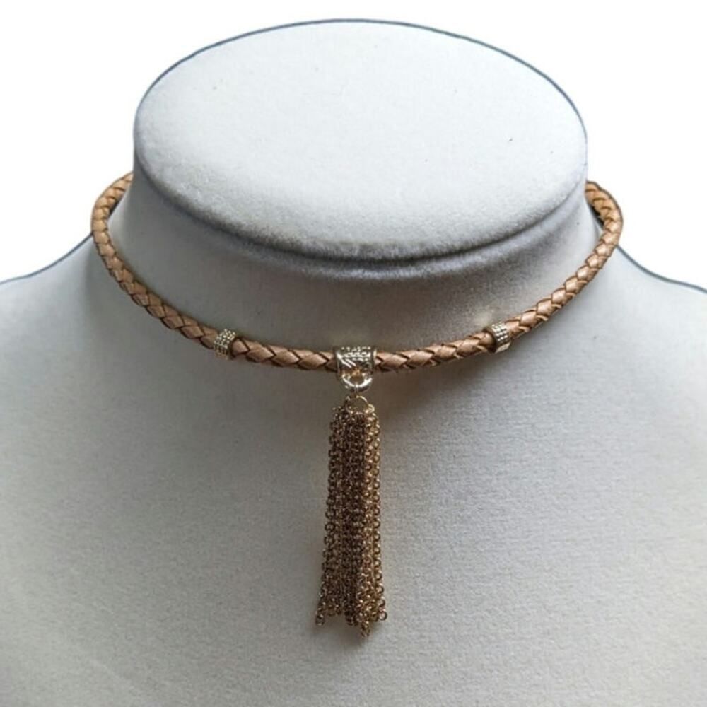 Ettika‎ NWT Leather Tassel Choker